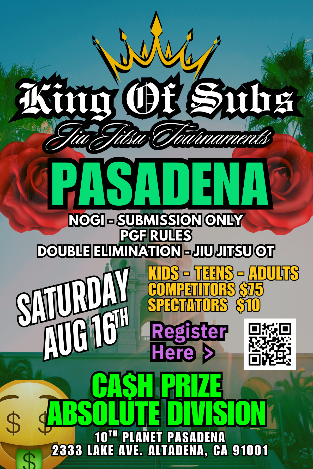 Pasadena NoGi Open flyer